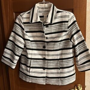 NWOT Draper’s and Damon’s Lined Blazer, Size Medium, White/Black